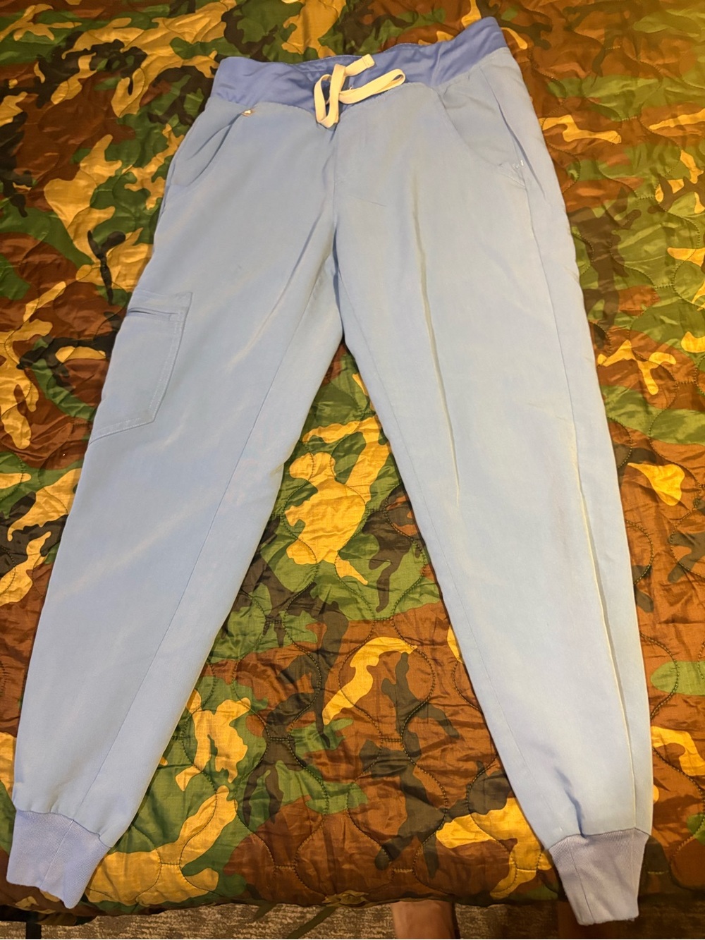 Figs Light Blue Men Jogger Pants, technical collection,Drawstring pants, size XS